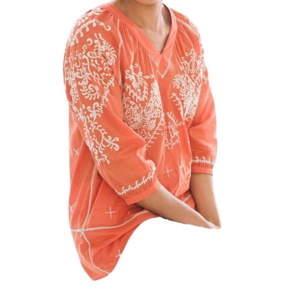 Chico’s embroidered V-Neck tunic top, Size 1/ Medium - size 8